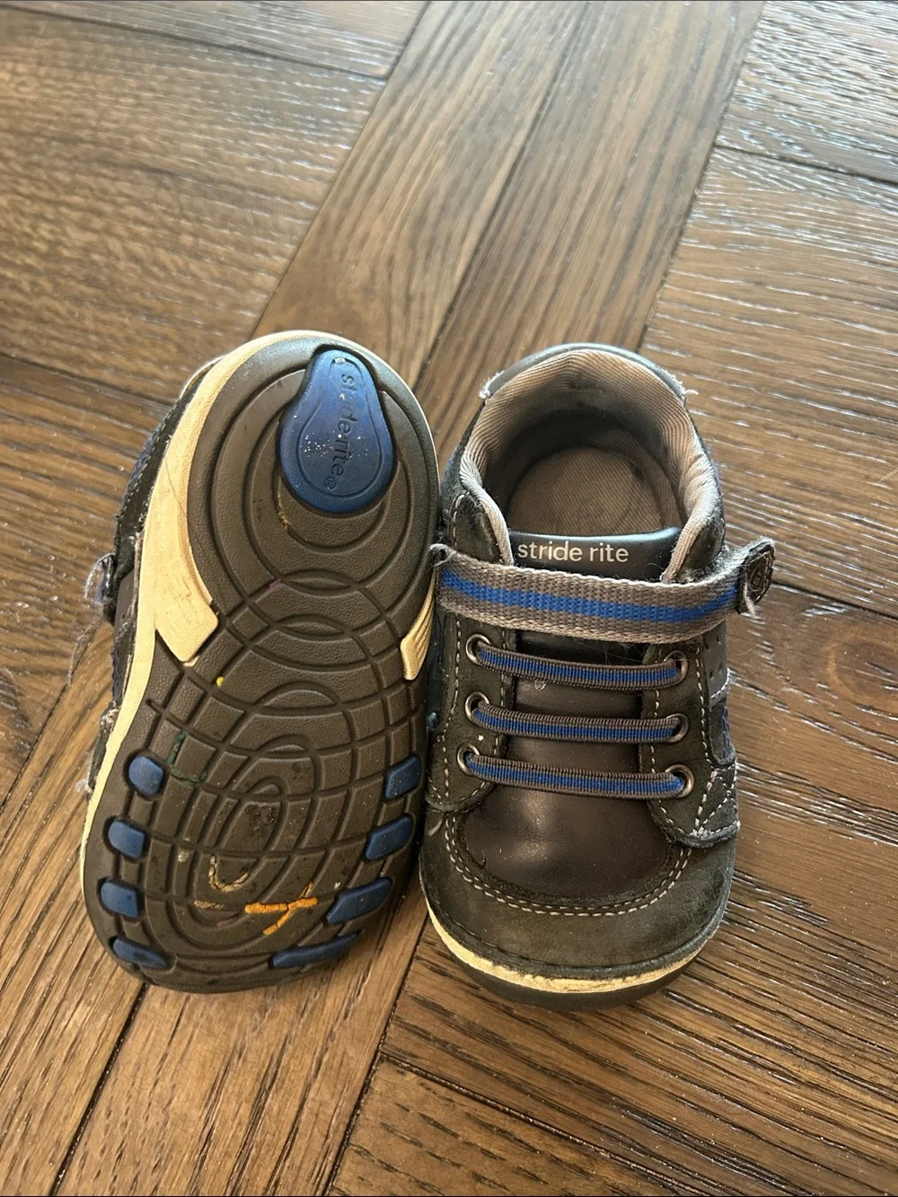 Stride Rite Brown and Blue Toddler Sneakers